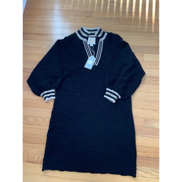 Emily McCarthy Lolli Sweater Dress-Black Novelty Knit NWT size large - Picture 2 of 5